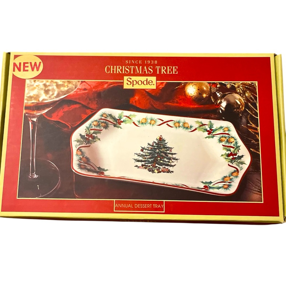 🎄🎄Spode Christmas Tree Dessert Tray NWT